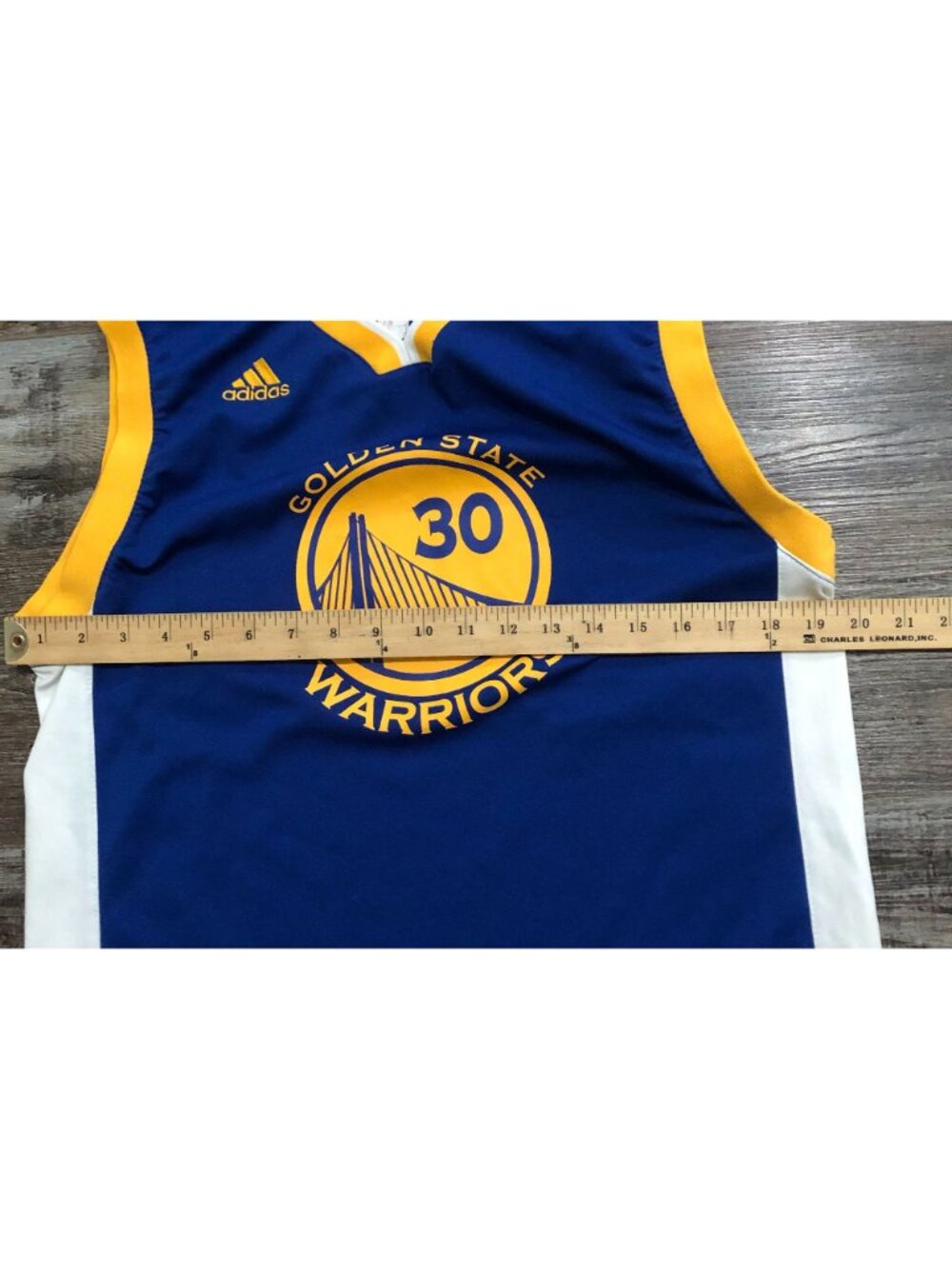 Adidas Golden State Warriors Stephen Curry Youth Large NBA Jersey Blue Yellow - Picture 4 of 5